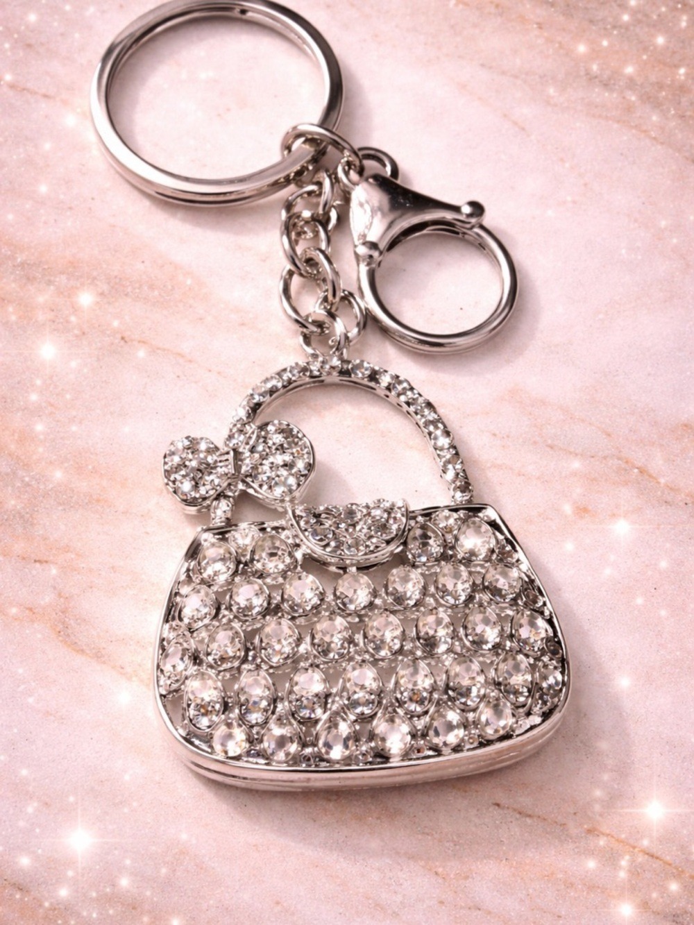 Rhinestone Purse Keychain Sparkly Bag Charm
